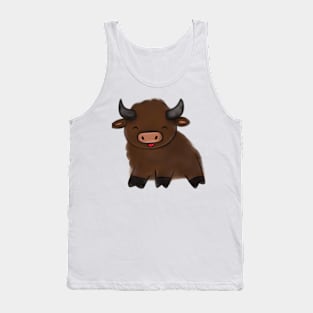 Cute Buffalo Drawing Tank Top